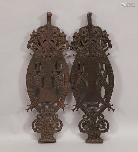 CAST IRON ARCHITECTURAL MOUNTS, PAIR, H …