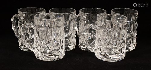 TIFFANY & CO. CRYSTAL ROCK MUG SET, 6 PCS, H 5