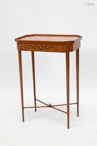 SHERATON SATINWOOD & ROSEWOOD END TABLE, 19TH C, H…