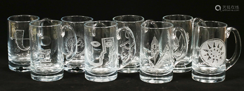 STROMBERGSHYTTAN (SWEDISH) CRYSTAL MUGS, 8 PCS, …