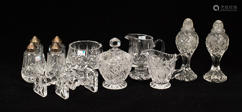 CRYSTAL SHAKERS, COVERED VESSELS, PITCHERS, 12 P…