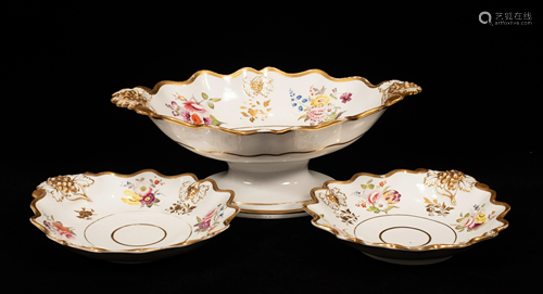 RIDGWAY THREE PIECE GARNITURE SET: COMPOTE, TWO D…