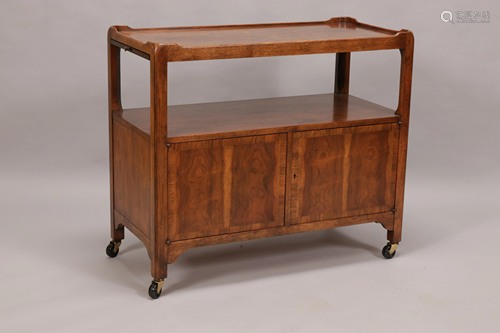 WALNUT TEA CART H 32.5