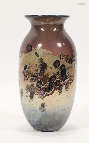 AL LEEDOM, ART GLASS VASE, 2001, H 9.25