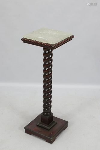 BARLEY TWIST MAHOGANY PEDESTAL, H 38