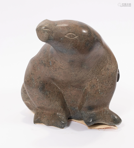 INUIT STONE SEAL SCULPTURE, H 12