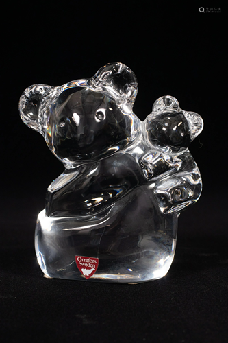 ORREFORS (SWEDEN) CRYSTAL KOALA BEAR FIGURINE, H …