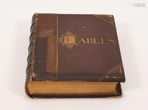 H.B.LEATHER BOOK W./ GILT GOLD EDGES, ILLUS.BY GUSTAVE