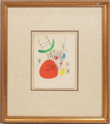 JOAN MIRO (SPAIN, 1893-1983) COLOR LITHOGRAPH ON PAP…