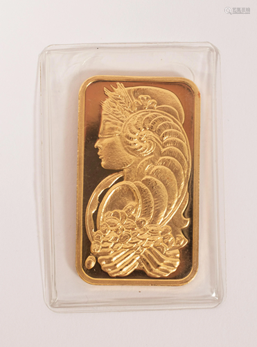 GOLD INGUT SUISSE ONE TROY OUNCE 999.9 FINE GOLD