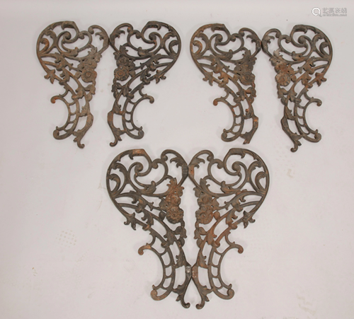 CAST IRON ARCHITECTURAL GRATES, 6 PCS, H …