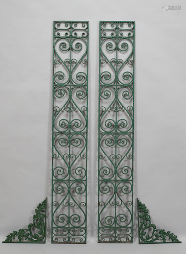 CAST IRON ARCHITECTURAL GRATES, 4 PCS, H …