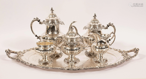 WALLACE GRANDE BAROQUE STERLING TEA SERVICE, …