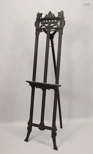 EASTLAKE LACQUERED WOOD EASEL, C. 1900, H 76