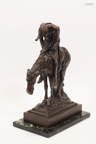 AFTER JAMES EARLE FRASER, BRONZE SCULPTURE, H 15…