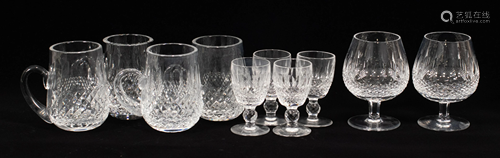 WATERFORD 'COLLEEN' CRYSTAL TANKARDS, CORDIALS &