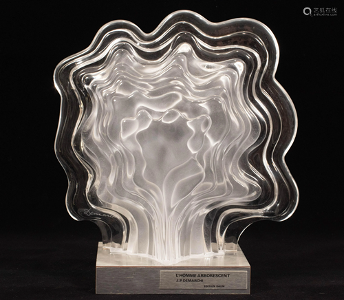 J.P. DEMARCHI FOR DAUM, CRYSTAL SCULPTURE, H 11.5