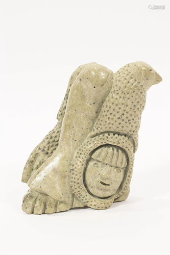 INUIT SOAPSTONE CARVING SCULPTURE, H 6