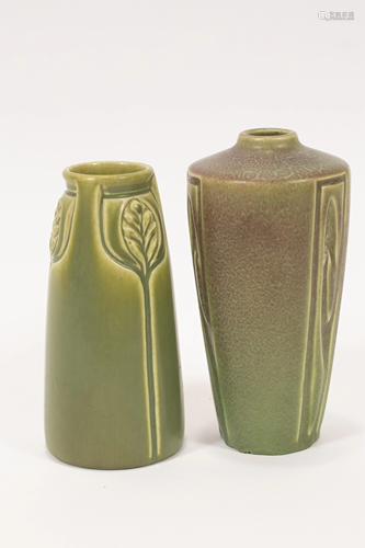 ROOKWOOD POTTERY VASES, 1922 & 1914, 2 PCS, H 6