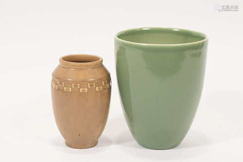 ROOKWOOD POTTERY VASES, TWO H 7