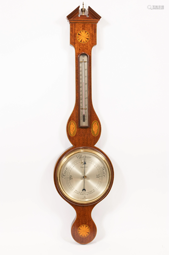 ENGLISH REGENCY STYLE BAROMETER, C. 1900, H 40