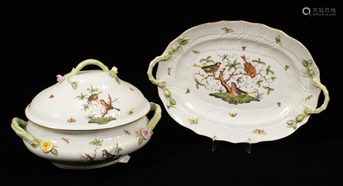 HEREND, PORCELAIN TUREEN AND TRAY 