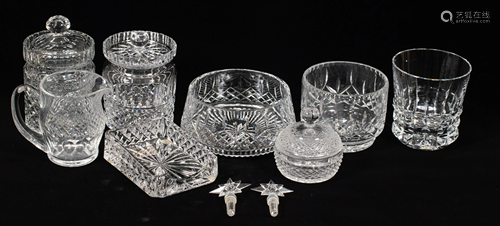 WATERFORD CRYSTAL BISCUIT JARS, BOWLS, STOPPERS, E…