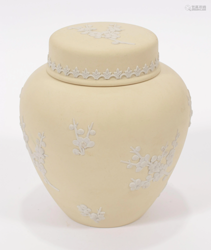 WEDGWOOD 'PRIMROSE YELLOW' JASPERWARE GINGER JAR H