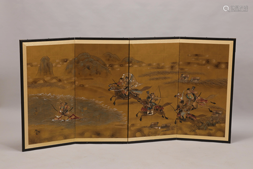 JAPANESE FOUR PANEL SCREEN H 36