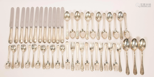 TIFFANY & CO. 'FLEMISH' STERLING SILVER FLATWARE, 51