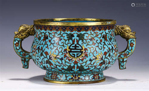 A CHINESE CLOISONNE CENSER