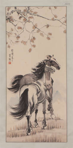 A CHINESE PAINTING OF FINE HORSES