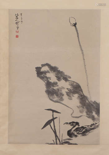 A CHINESE PAINTING OF BIRD AND FLOWERS