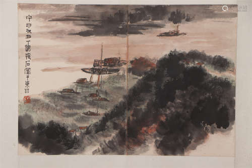 A CHINESE PAINTING OF RIVER SCENERY