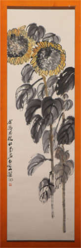 A CHINESE PAINTING OF SUNFLOWERS