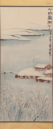 A CHINESE PAINTING OF SNOW SCENERY