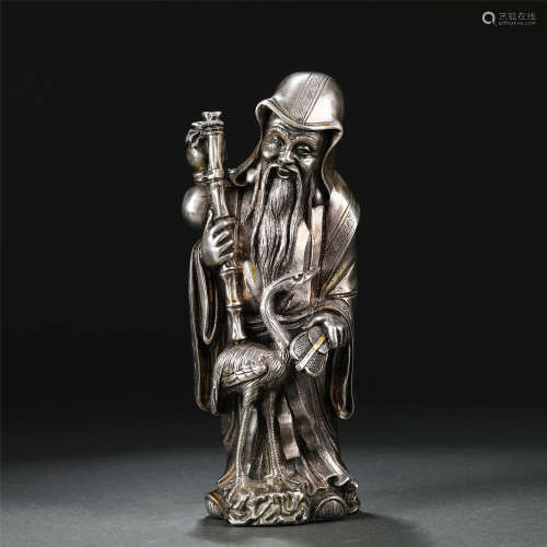 A CHINESE SILVER FIGURE OF BUDDHA