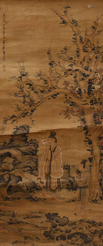 A CHINESE PAINTING OF FIGURE STORY