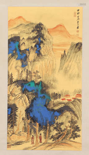 A CHINESE PAINTING OF MOUNTAINS LANDSCAPE