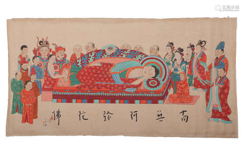 A CHINESE PAINTING OF FIGURE OF BUDDHA