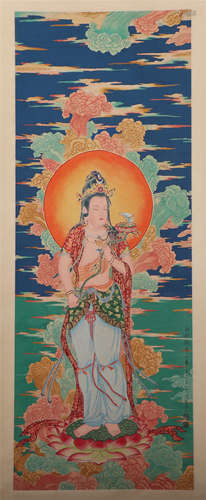 A CHINESE PAINTING OF FIGURE OF BUDDHA