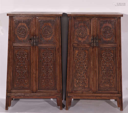 A PAIR OF CHINESE HARDWOOD CABINETS