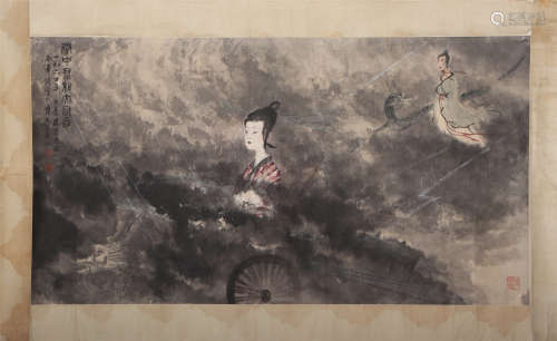 A CHINESE PAINTING OF FIGURE STORY