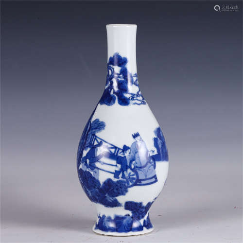 A CHINESE BLUE AND WHITE PORCELAIN VIEWS VASE