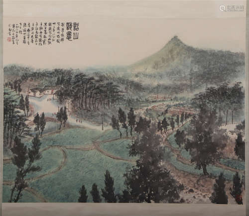 A CHINESE PAINTING OF MOUNTAINS LANDSCAPE