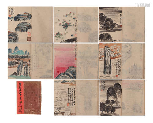 THIRTY PAGES CHINESE PAINTING OF NATURAL SCENERY