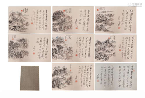 TEN PAGES CHINESE PAINTING OF NATURAL SCENERY