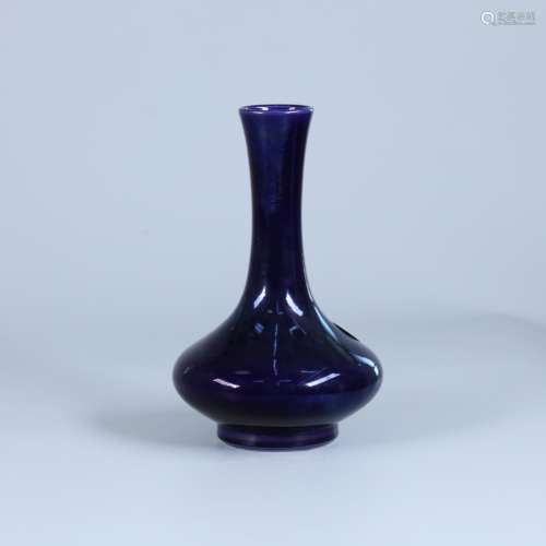 清 茄皮紫釉长颈瓶