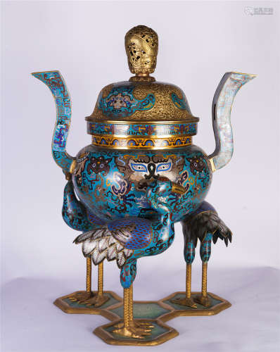 A PAIR OF CHINESE ENAMEL CENSERS