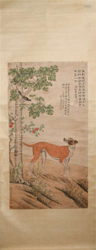 A CHINESE PAINTING OF DOG